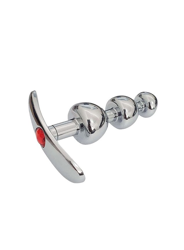 Plug Anal em Metal Escalonado Modelo Puxador