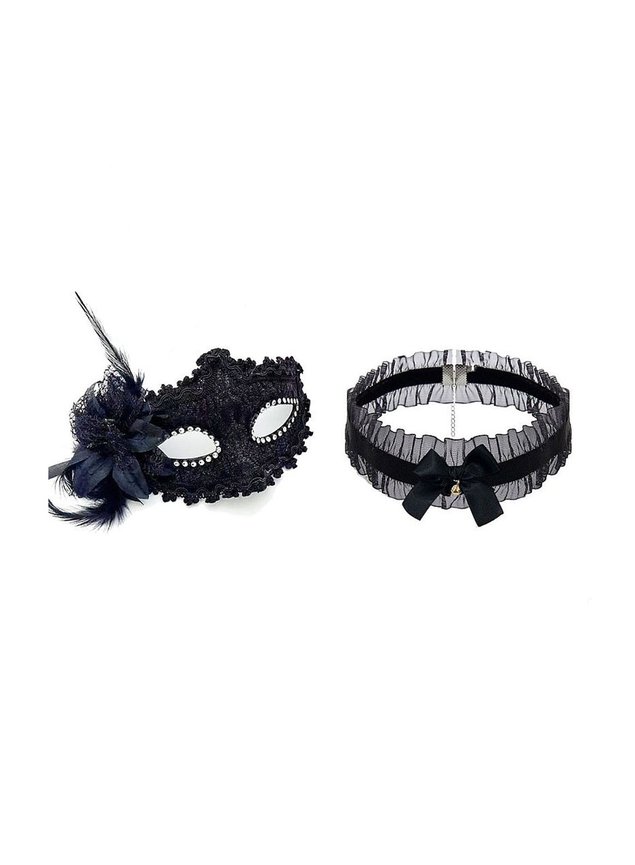 Kit Gatinha de Luxo com Plug Anal e Máscara Preto