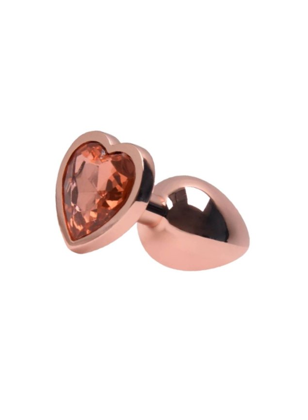 Plug Anal Rose Gold Corao Tamanho M Metal Importado Laranja