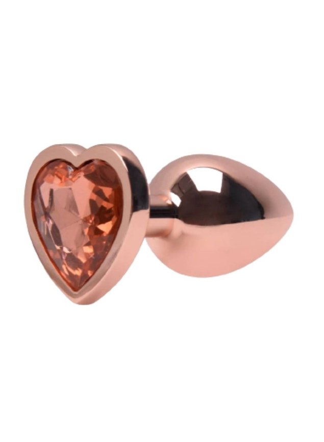Plug Anal Rose Gold Corao Tamanho G Metal Importado Laranja