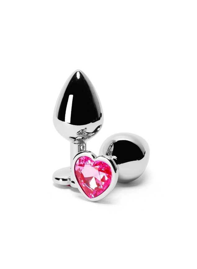 Plug Anal Tamanho M em Metal com Formato de Coração
