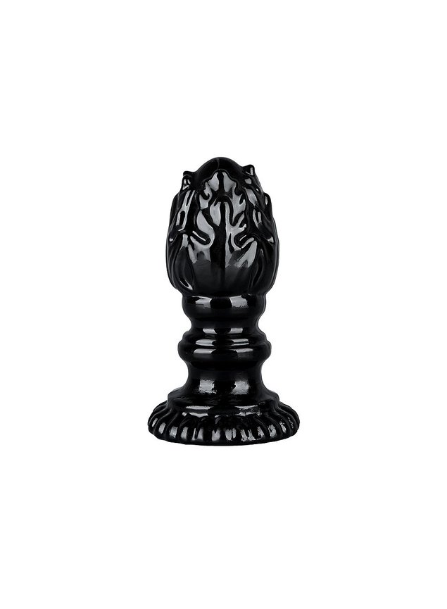 Plug Anal 10,5x4cm Em Silicone com Textura Preto