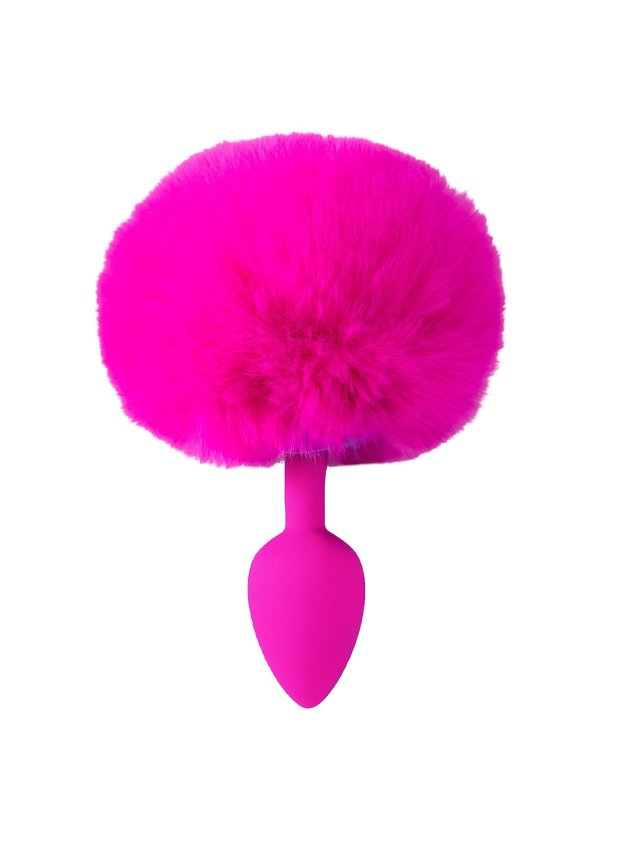 Plug Anal Rabo de Coelho em Silicone Tam. P Rosa