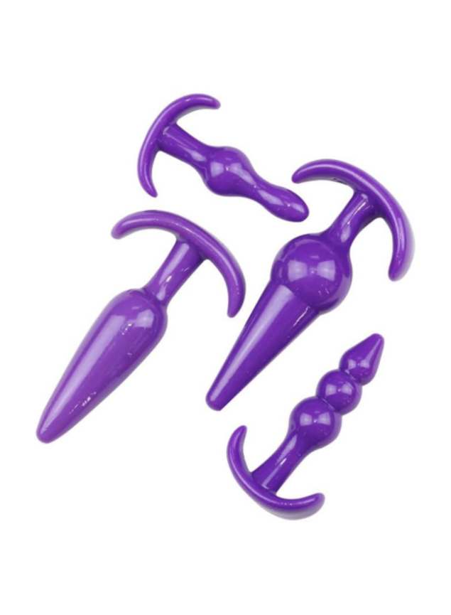 plug anal roxo Plug Anal com 6 Esferas Roxo Sexy Fantasy